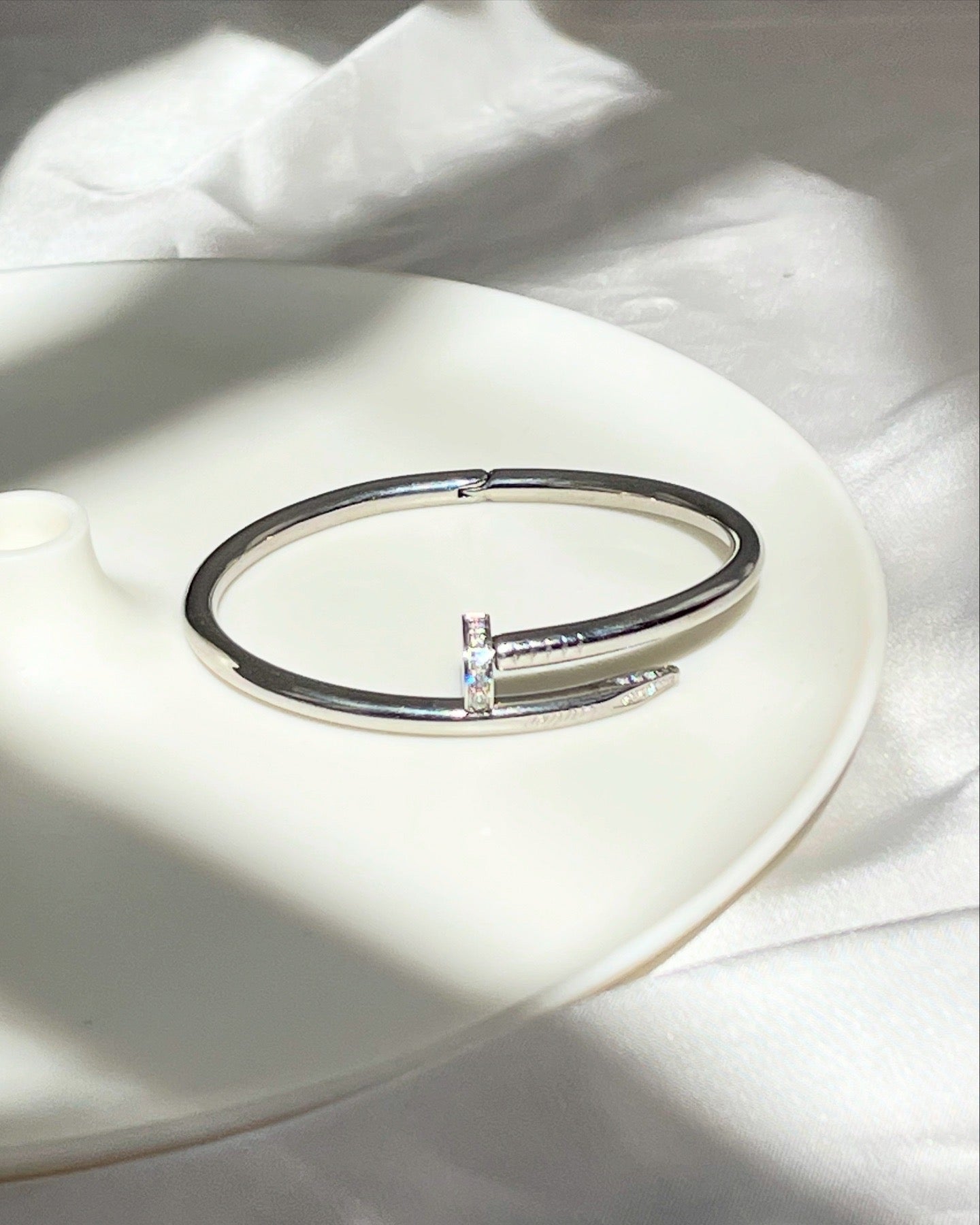Stone paved nail bangle