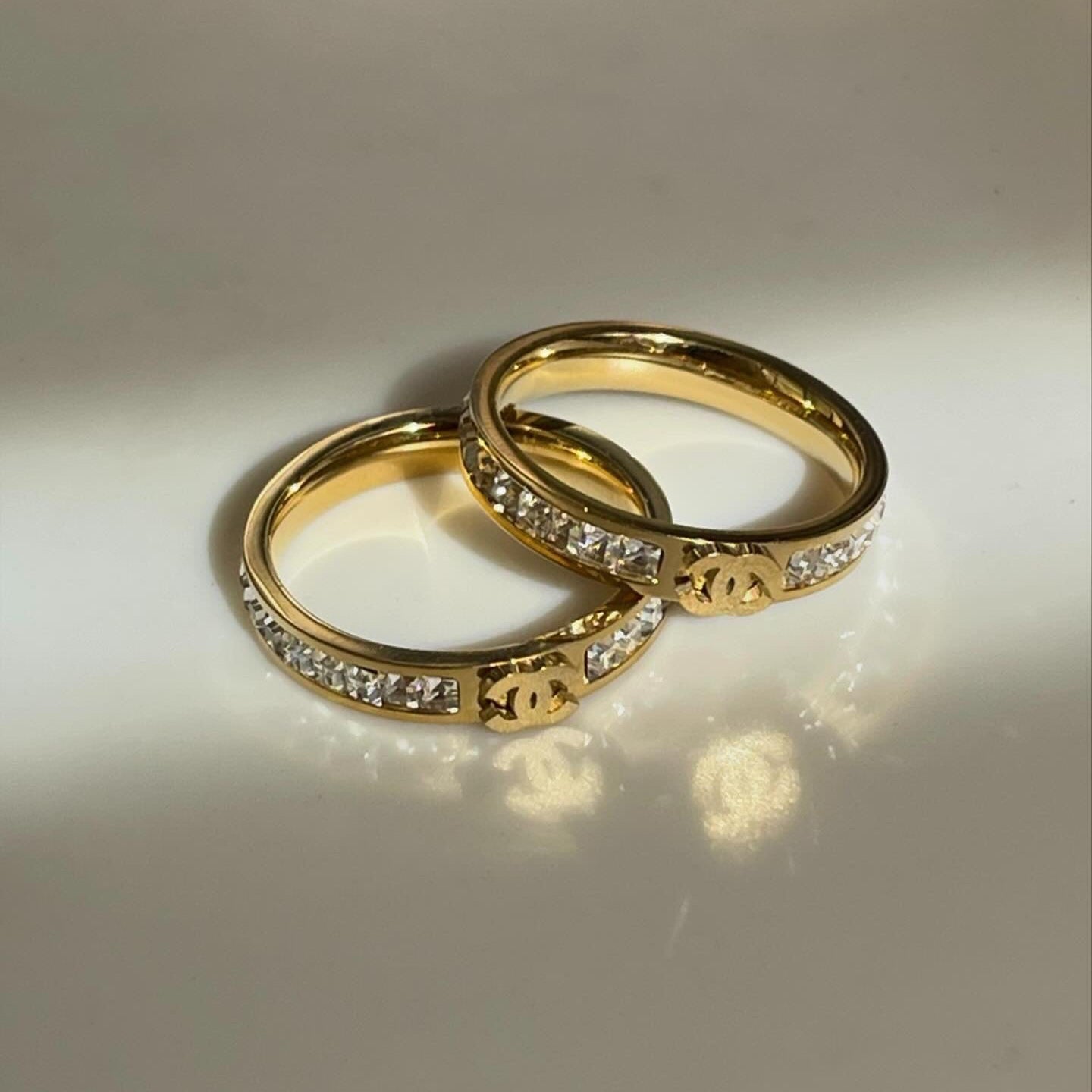 Crystal Paved Thin Band Ring