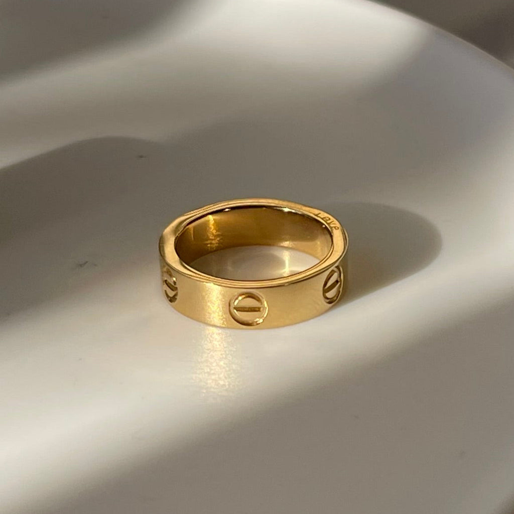Gold love ring