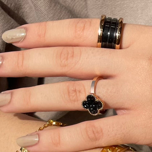 Black Triple Band Ring