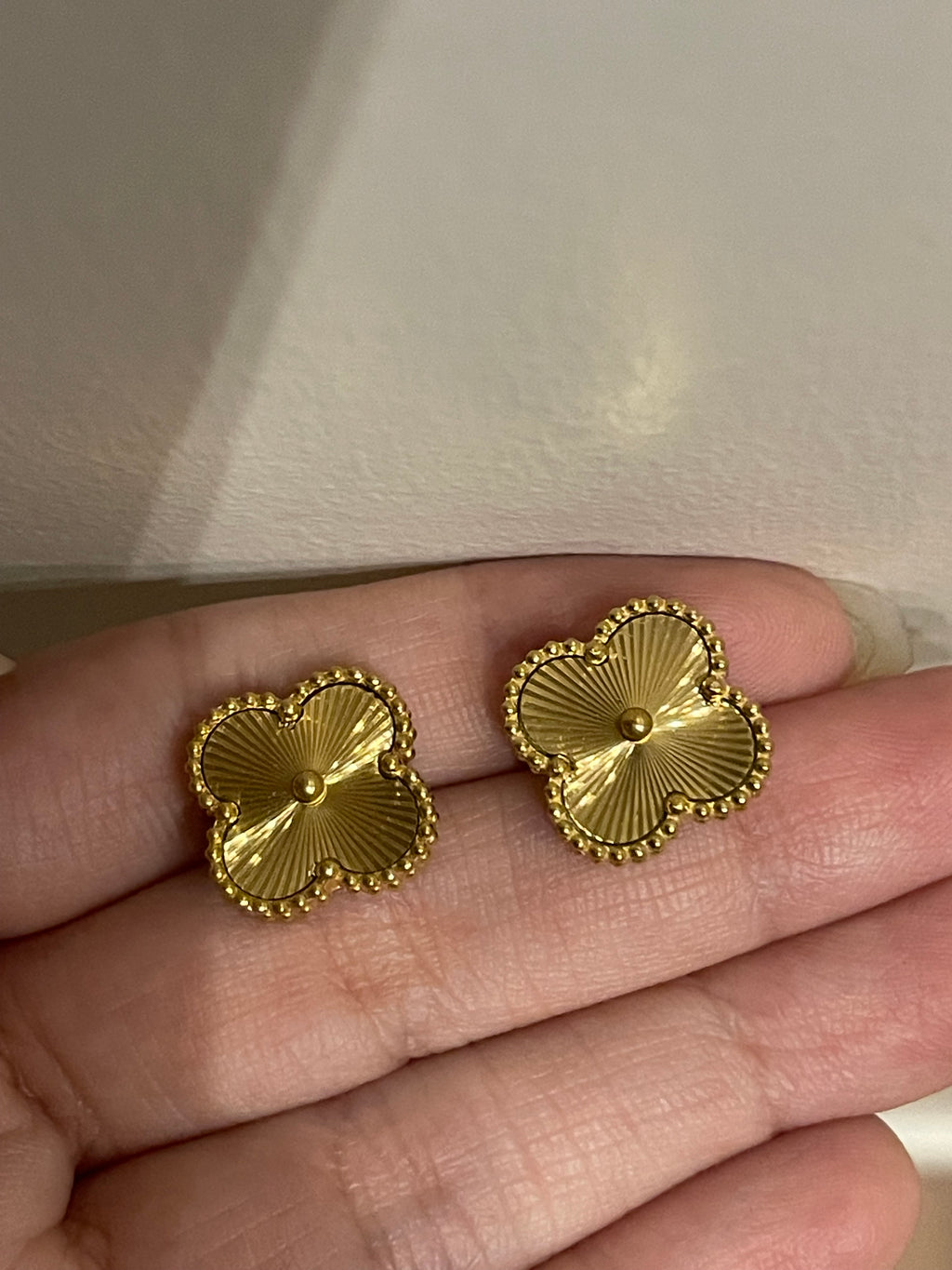 Gold Clover Studs