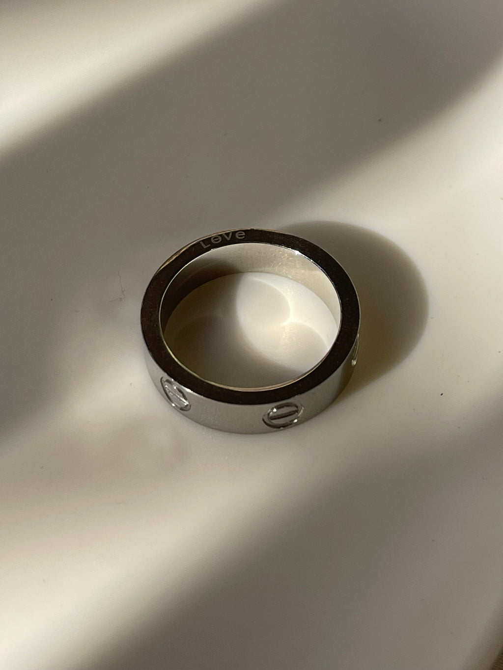 Silver love ring