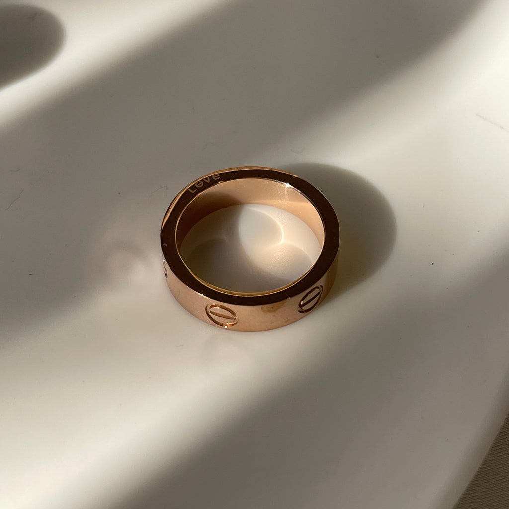 Rose gold love ring