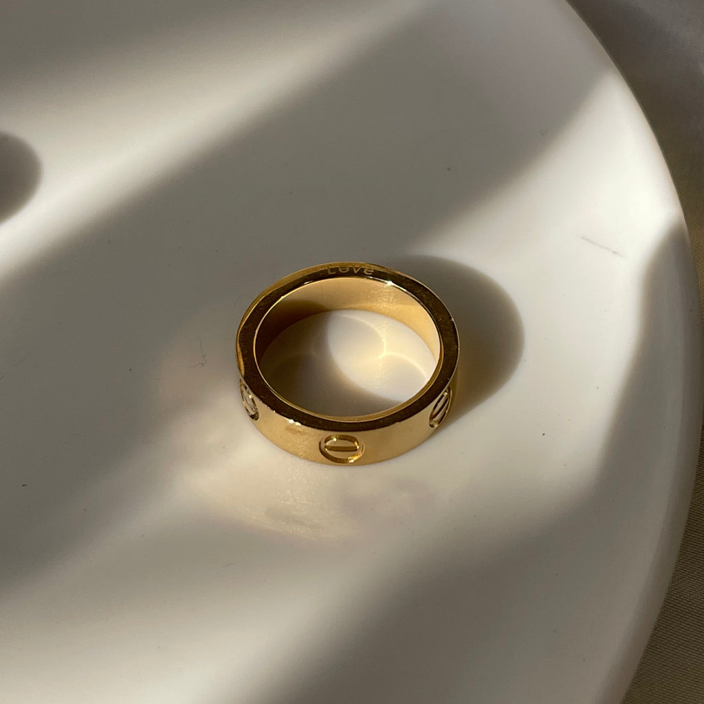 Gold love ring