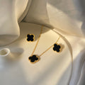 Black Clover Pendant and Studs Set