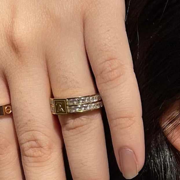 Crystal Paved. Studded Ring