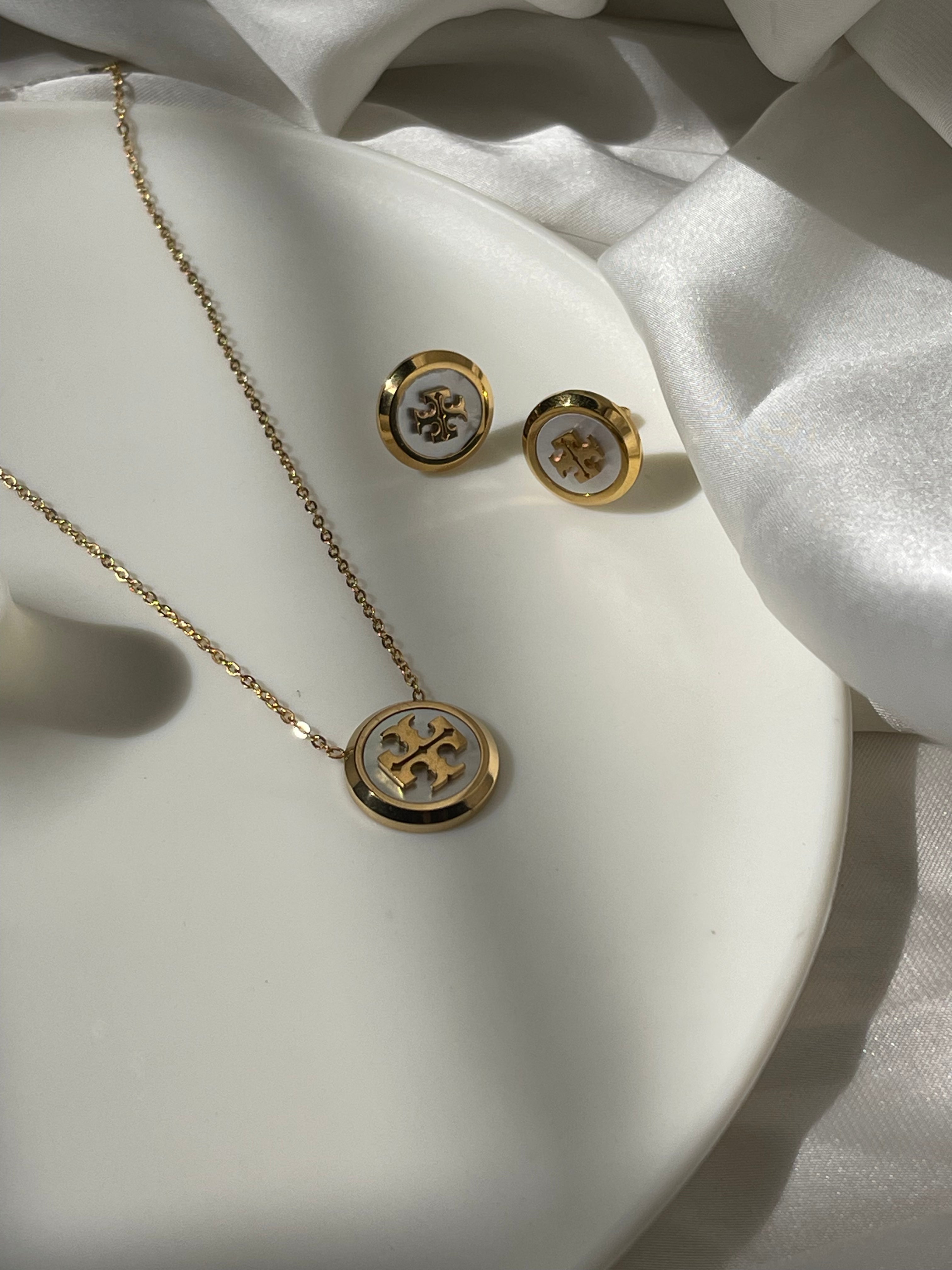 Frost Studded Pendant and Studs Set