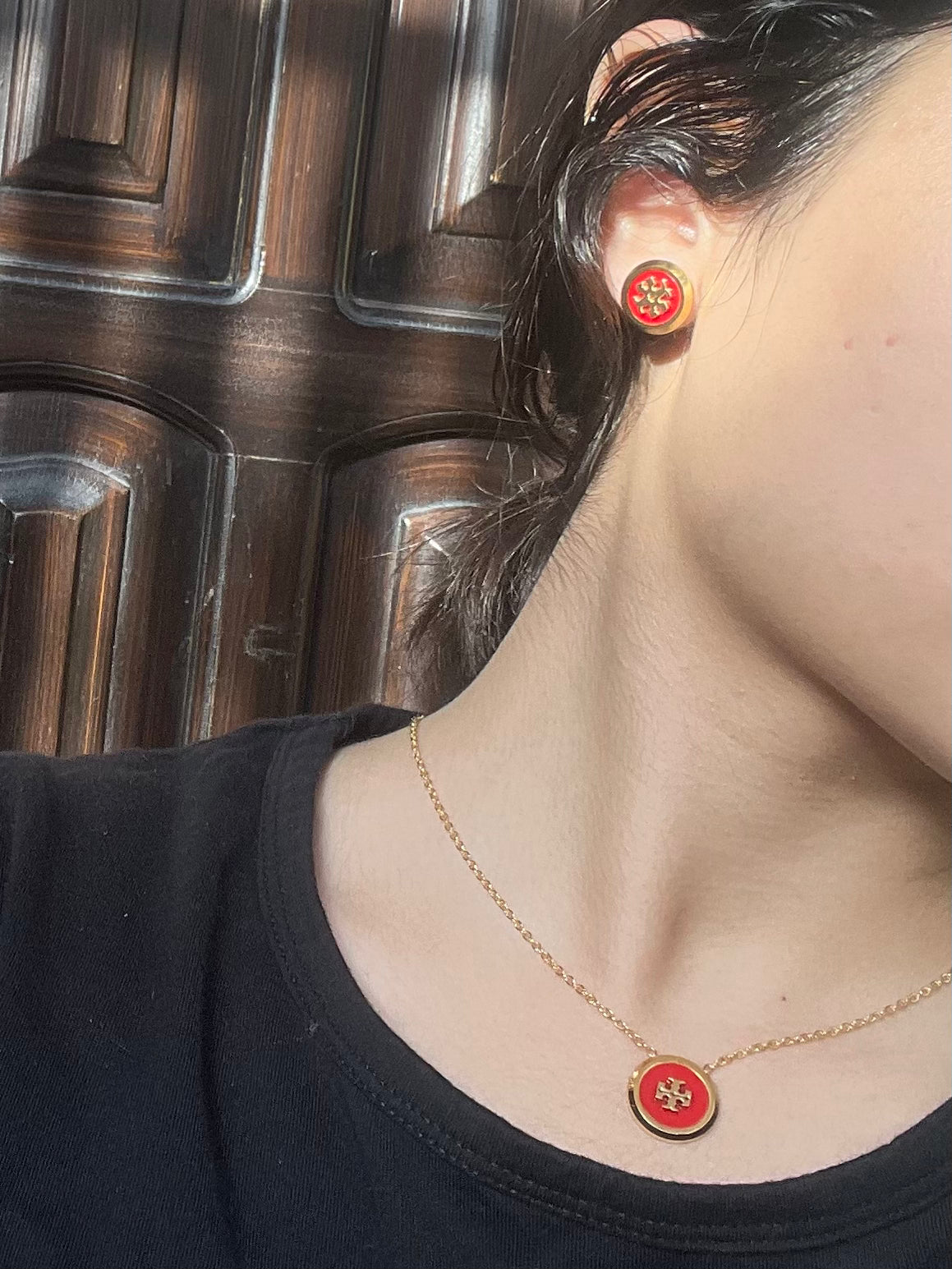 Cherry Pendant and studs set