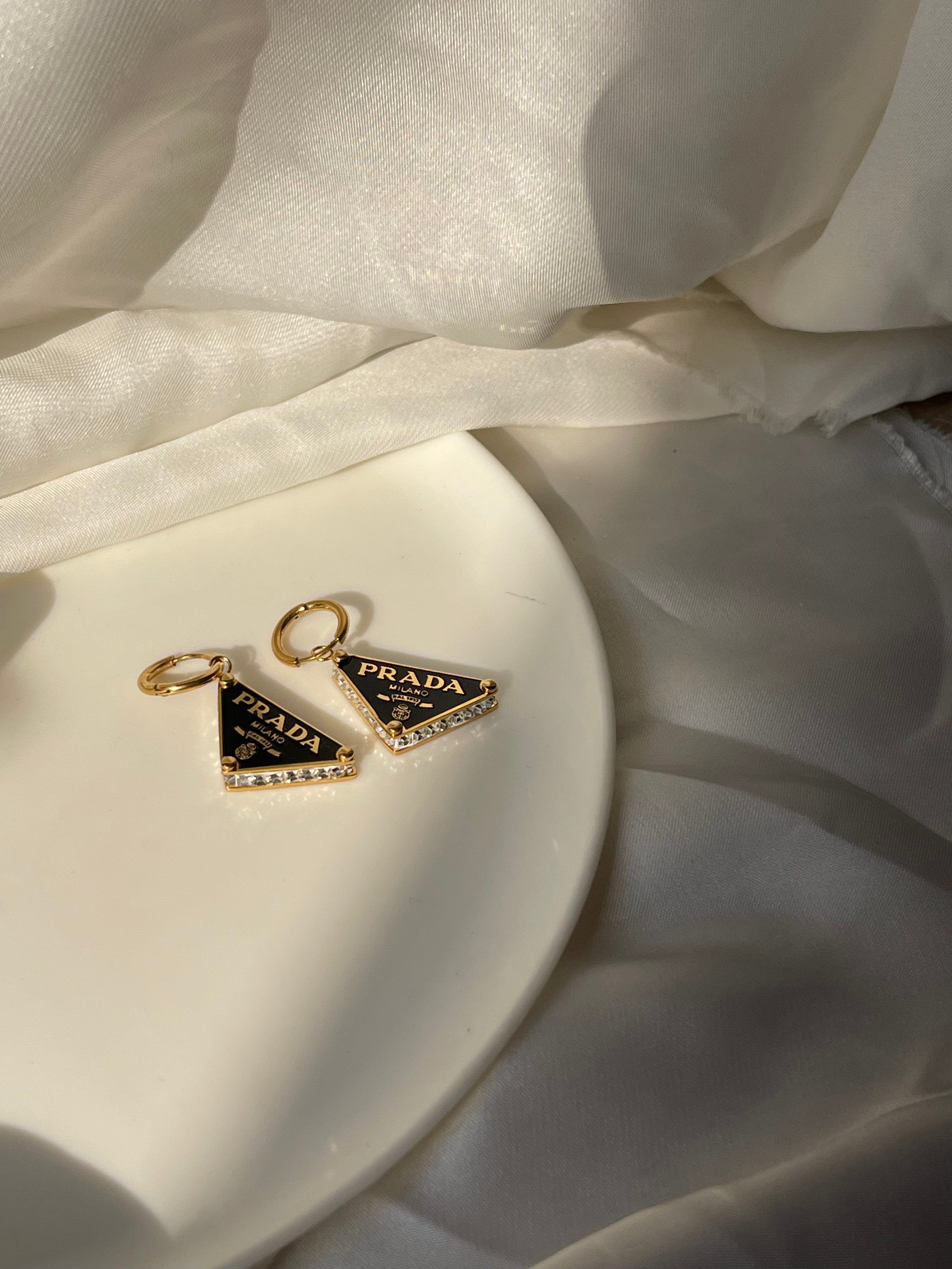 Crystal paved Triangular danglers