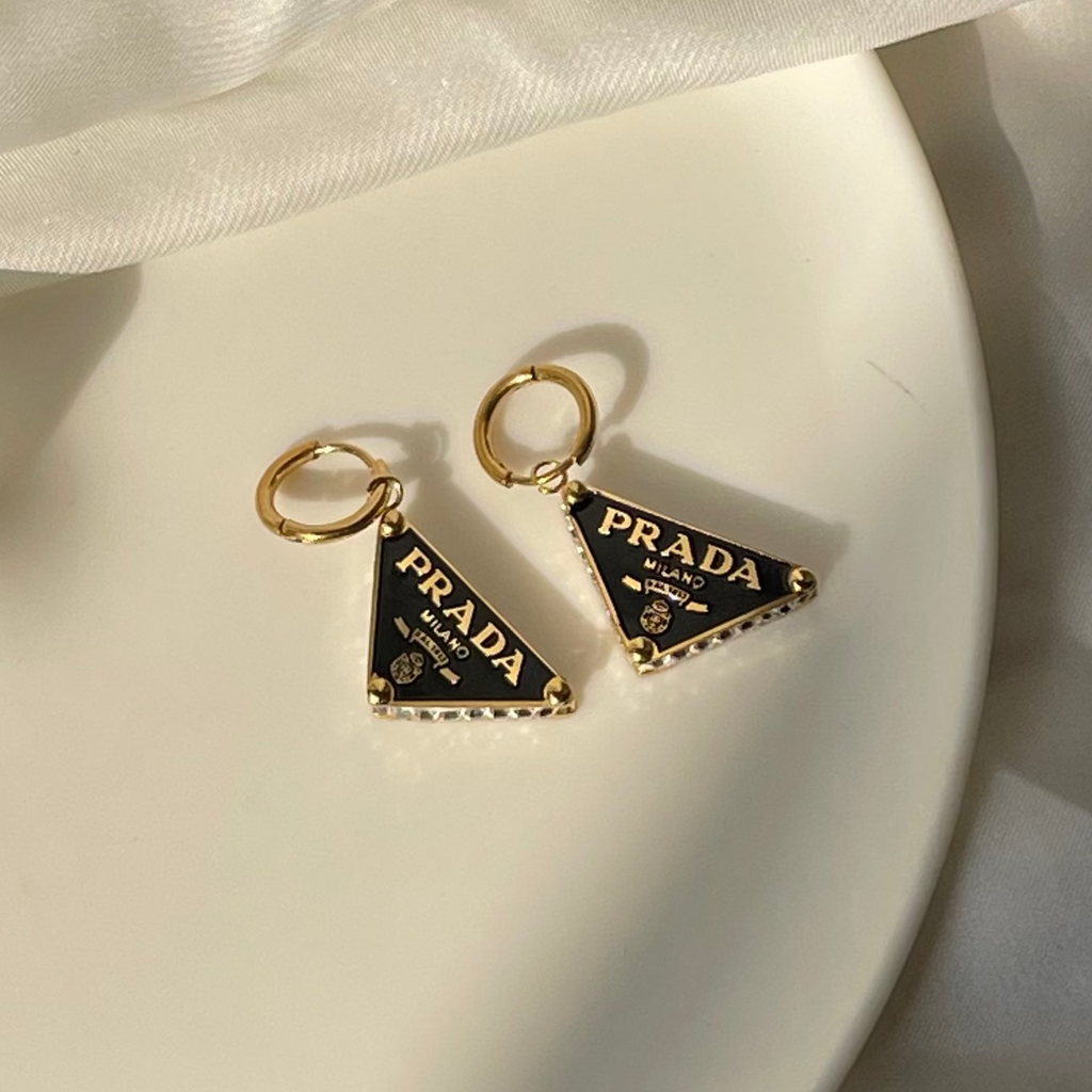 Crystal paved Triangular danglers