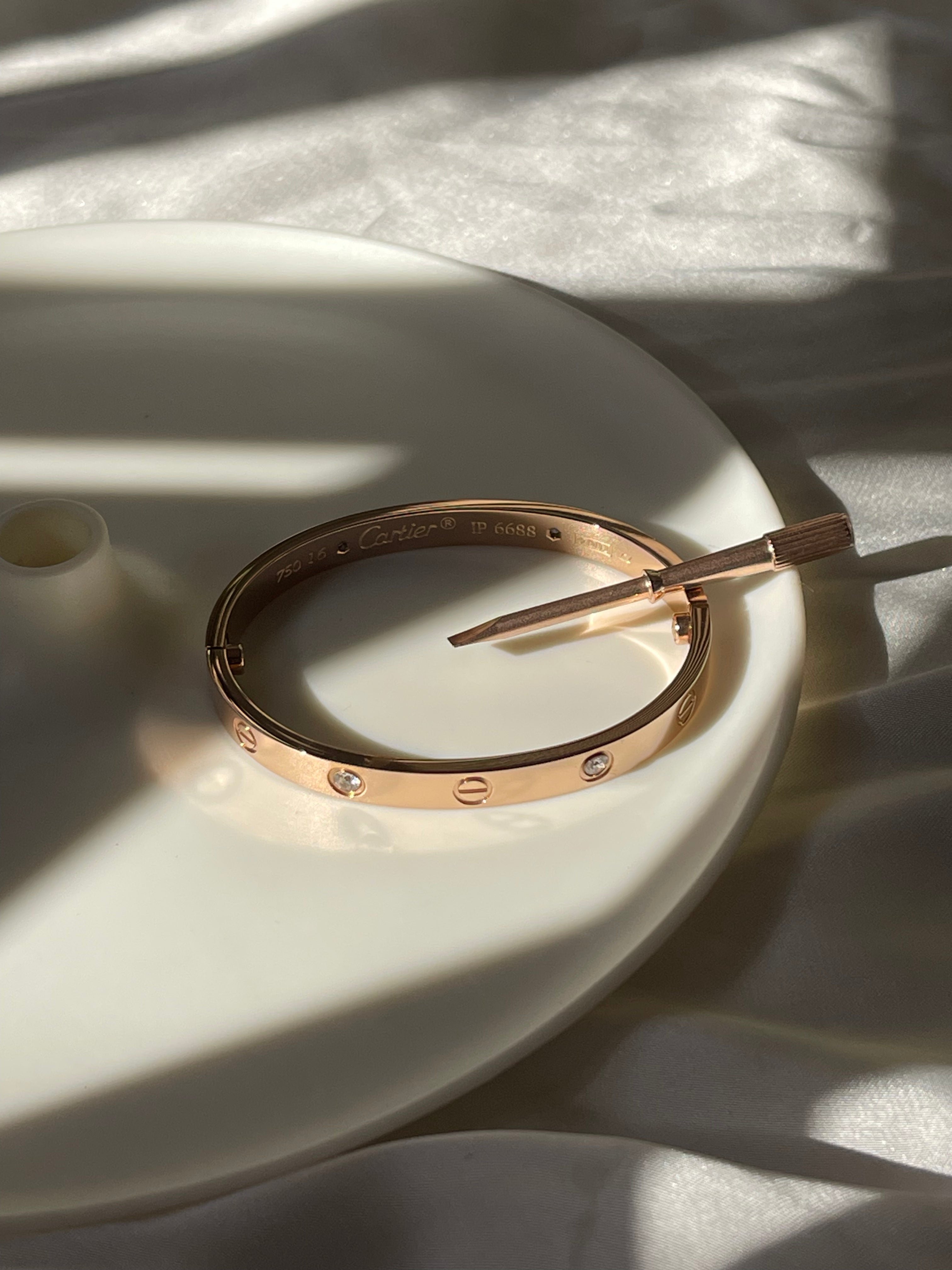 Rosegold Crystal Paved Bangle with Screwdriver
