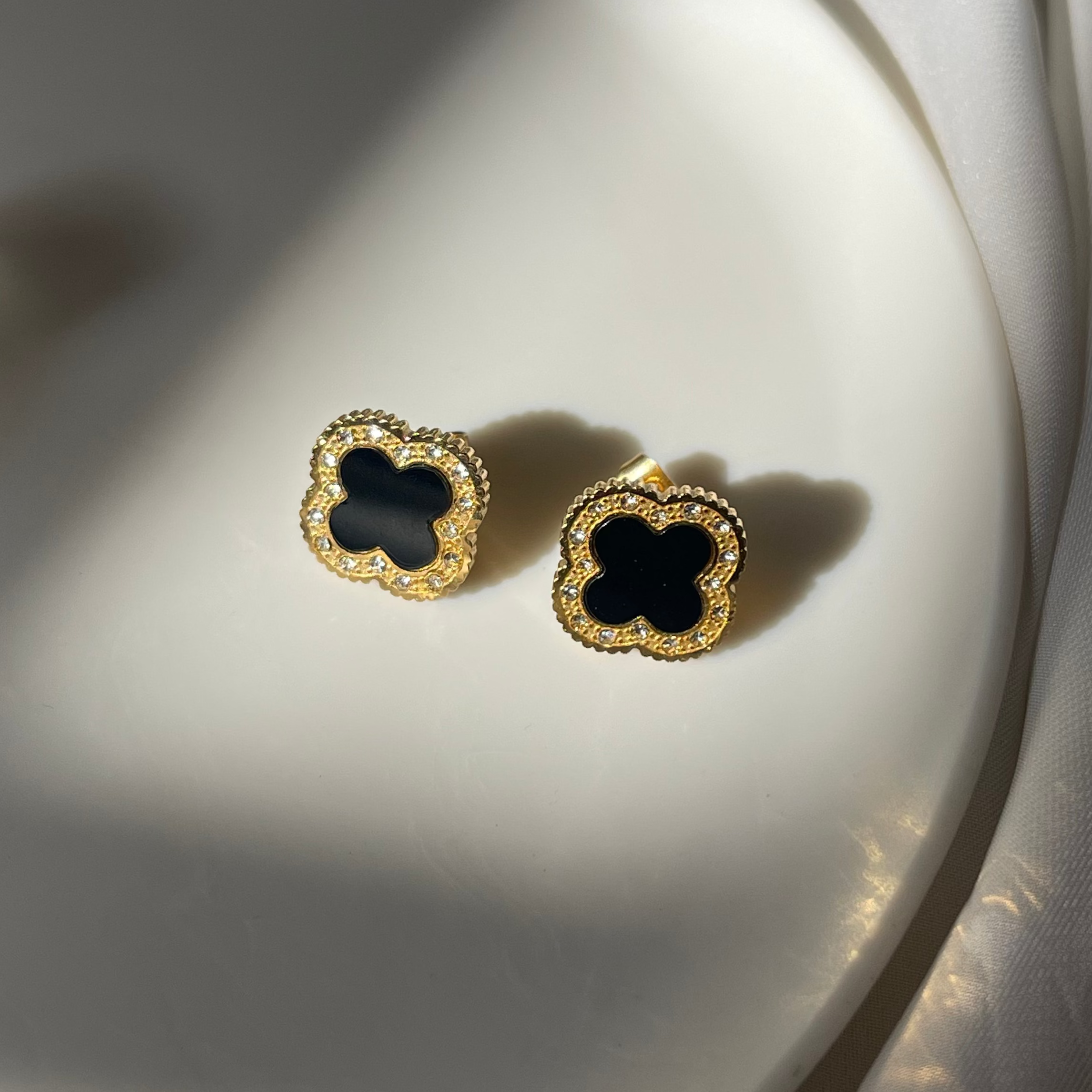 Black Clover Onyx Studs