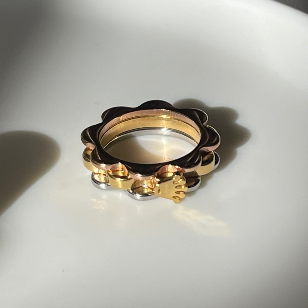 Tricolored Studded Ring