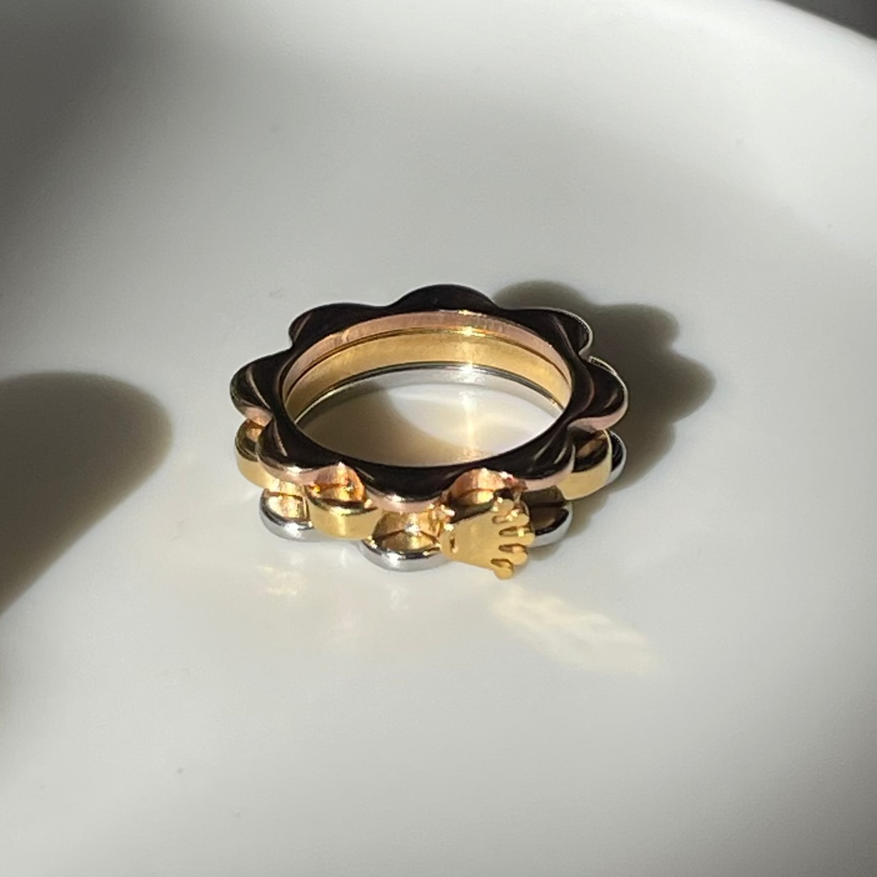 Tricolored Studded Ring