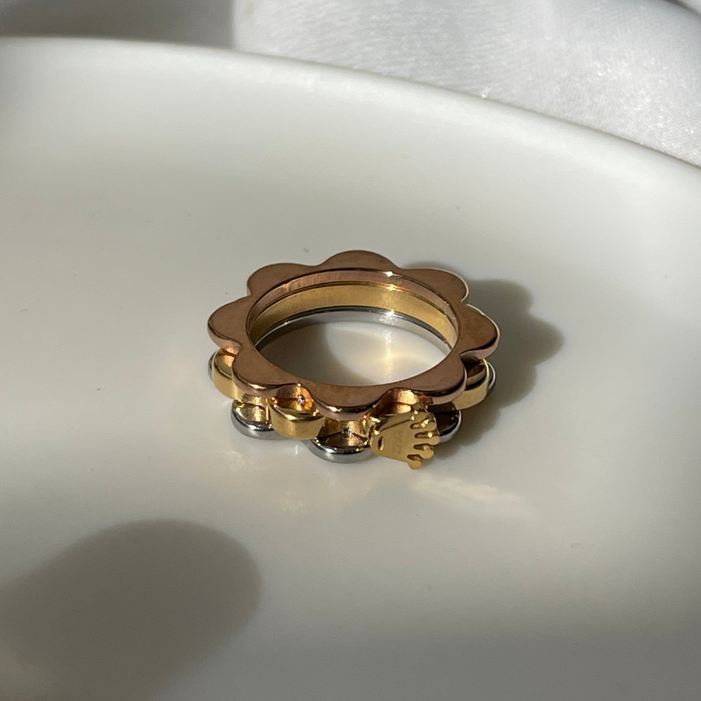 Tricolored Studded Ring