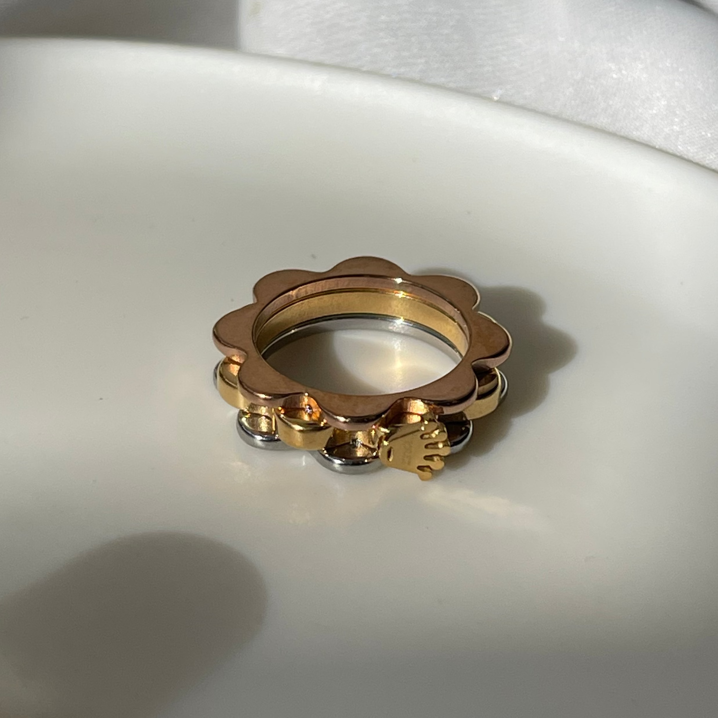 Tricolored Studded Ring